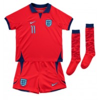 Camiseta Inglaterra Marcus Rashford #11 Segunda Equipación Replica Mundial 2022 para niños mangas cortas (+ Pantalones cortos)